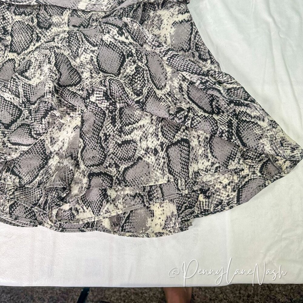 Vestique Snake Print Tie Waist Skort Skirt - Picture 3 of 8
